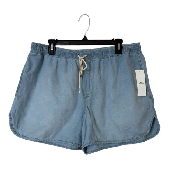 Urban Outfitters BDG Adriane Light Blue Relaxed Drawstring Shorts Size Large NWT - Picture 2 of 16